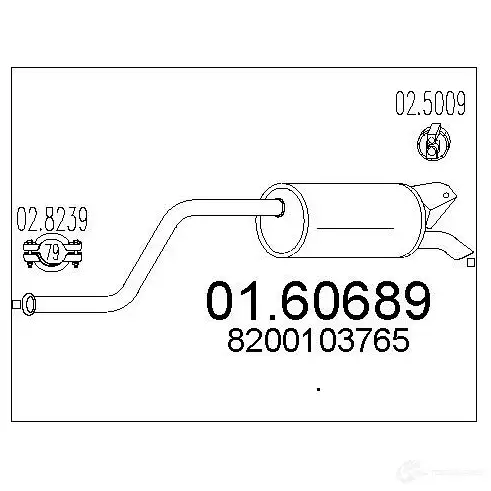 Задний глушитель MTS 8033464452957 RC L3VP 1698145 0160689 изображение 0