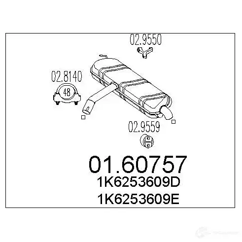Задний глушитель MTS 0160757 KIFQQ A 8033464456047 1698208 изображение 0