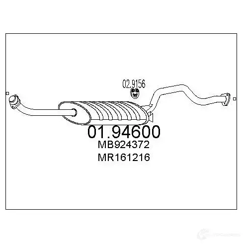 Задний глушитель MTS 1700059 8033464043841 DX2V V 0194600 изображение 0