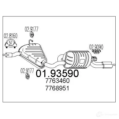 Задний глушитель MTS 1699977 0193590 8033464042981 OJF 9RFS