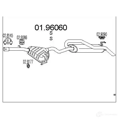 Задний глушитель MTS 8033464044893 1700157 0196060 Y 6EHQI изображение 0