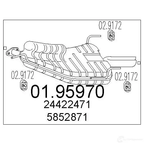 Задний глушитель MTS 1700151 0195970 8033464044831 4HS W5E изображение 0