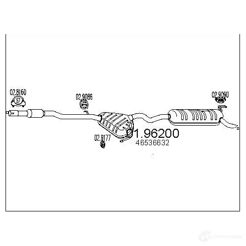 Задний глушитель MTS 1700170 0196200 8033464045029 3RV JY