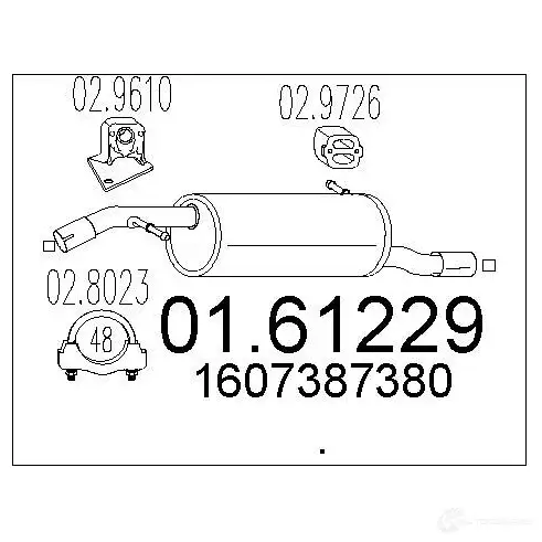 Задний глушитель MTS DD T81K 1698654 8033464872922 0161229