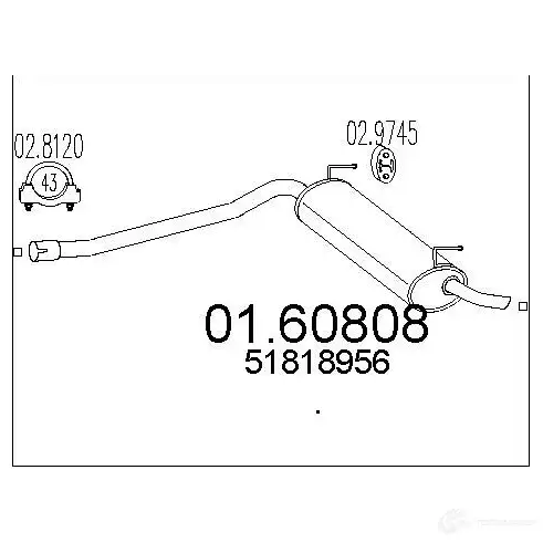 Задний глушитель MTS 0160808 8033464458171 1698256 3ZEOFP N