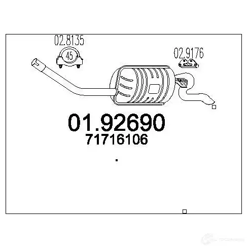 Задний глушитель MTS 8033464042639 0192690 93FW Z2 1699948 изображение 0