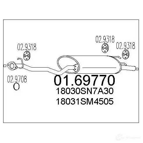 Задний глушитель MTS W YEXQ 1699458 0169770 8033464038601 изображение 0