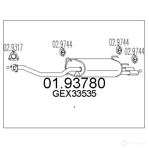 Задний глушитель MTS 1699995 0193780 8033464043162 V MXS1A изображение 0