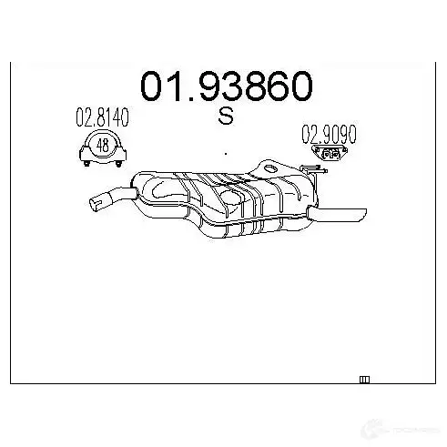 Задний глушитель MTS 8033464043247 0193860 1700002 MES2 I изображение 0