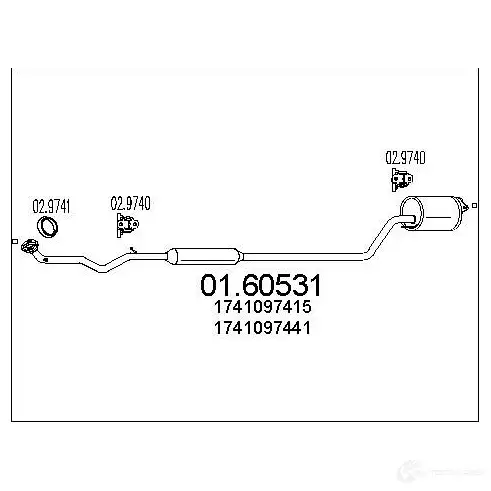 Задний глушитель MTS 8033464434595 0160531 1697993 1M 07FX5 изображение 0