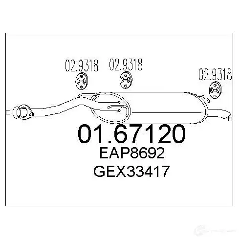 Задний глушитель MTS XWZN M 8033464036072 0167120 1699228