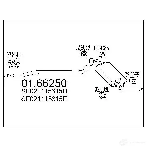 Задний глушитель MTS 8033464035211 IDFL ZJ 1699152 0166250 изображение 0