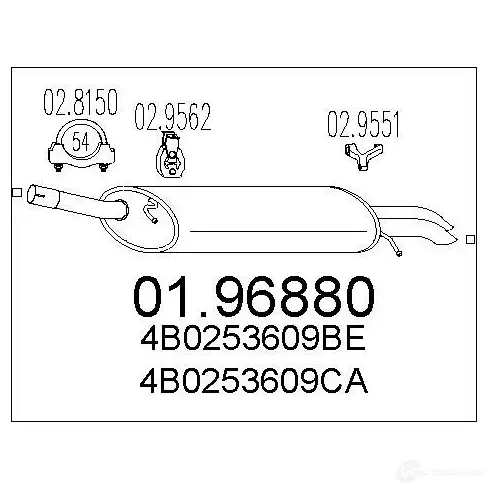 Задний глушитель MTS 1700228 S278GG P 8033464045647 0196880
