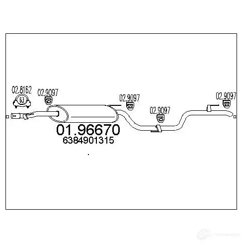 Задний глушитель MTS 44DYY C 1700208 0196670 8033464045449