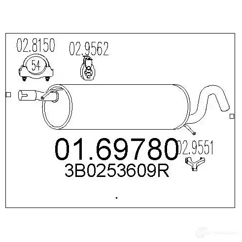 Задний глушитель MTS 9XYL1 S7 8033464038618 0169780 1699459