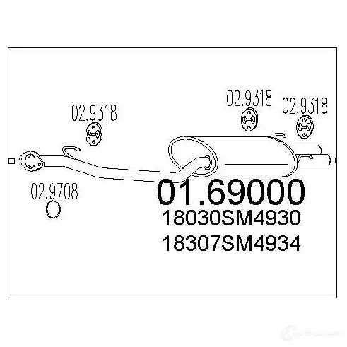 Задний глушитель MTS 1Y ZYY 0169000 1699391 8033464037888 изображение 0