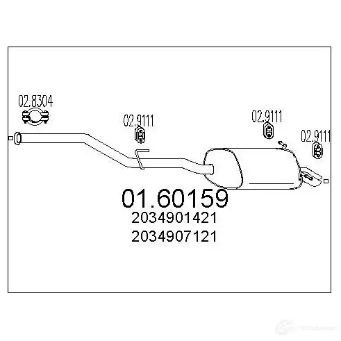 Задний глушитель MTS 1697646 0160159 8033464027889 I0A8 P изображение 0