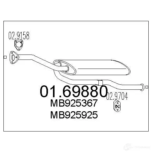 Задний глушитель MTS 8033464038717 0169880 1699469 Q3 RSWP