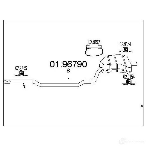 Задний глушитель MTS 20 3KKC5 1700219 8033464045555 0196790 изображение 0