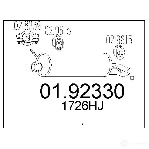 Задний глушитель MTS VHCA7 ND 8033464042554 0192330 1699940