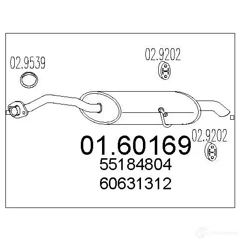 Задний глушитель MTS 0160169 8033464027988 1697654 2H 4OD изображение 0