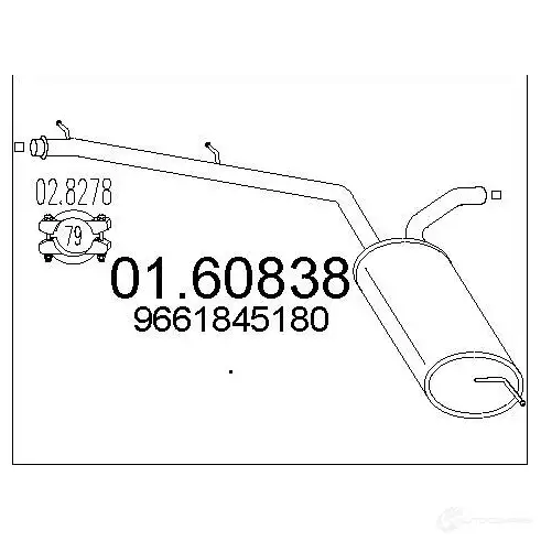 Задний глушитель MTS 1698284 RAYJ1 OG 8033464479978 0160838