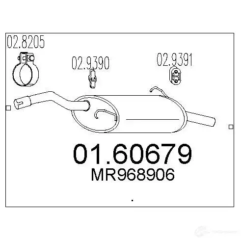 Задний глушитель MTS 1698135 4 25U8Z 8033464452490 0160679