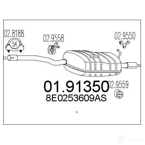 Задний глушитель MTS F78AW G 8033464433888 1699890 0191350