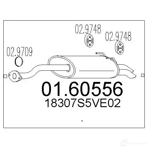 Задний глушитель MTS 8033464446987 OJG5 T2 1698018 0160556