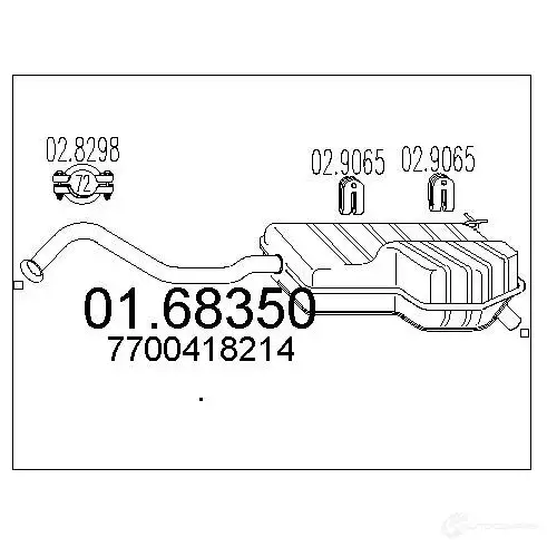 Задний глушитель MTS 0168350 O N5TA 1699332 8033464037246