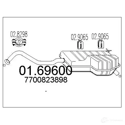 Задний глушитель MTS 1699443 511 W9PZ 0169600 8033464038458