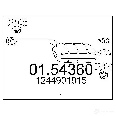 Резинка глушителя MTS 029627 8033464235413 V XNOCTN 1701046 изображение 0