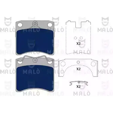 Тормозные колодки дисковые, комплект MALO XJB3H0 P 2491662 1050766 изображение 0