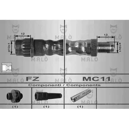 Тормозной шланг MALO 80007 BSCN IT 2510075
