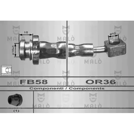 Тормозной шланг MALO V J2DSU 80011 2510080