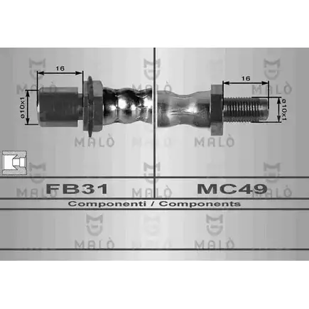Тормозной шланг MALO 31S IWT 2510148 80081 изображение 0