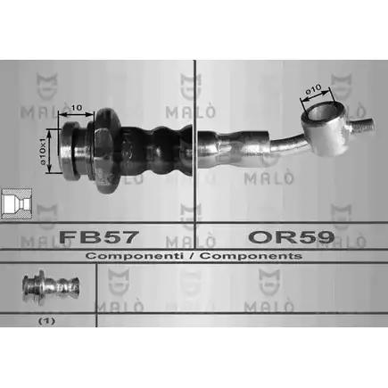 Тормозной шланг MALO 80092 2510160 ZV 6NY изображение 0