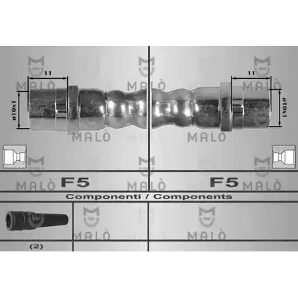 Тормозной шланг MALO 80164 2510240 RS DFNOQ изображение 0