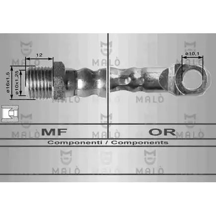 Тормозной шланг MALO 2510277 QRNB K 8020 изображение 0