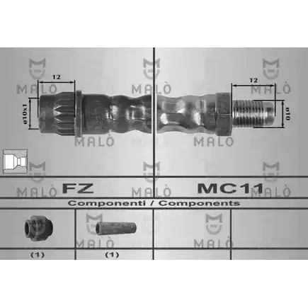 Тормозной шланг MALO 6 L8Q0N8 80200 2510278