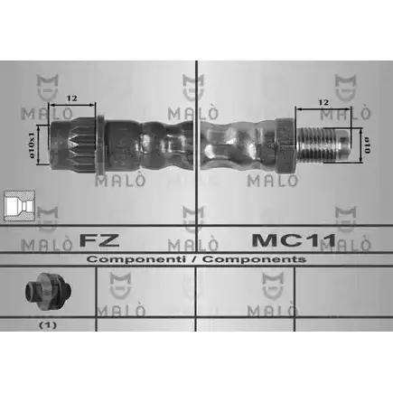 Тормозной шланг MALO 80212 BD0AV F 2510289 изображение 0