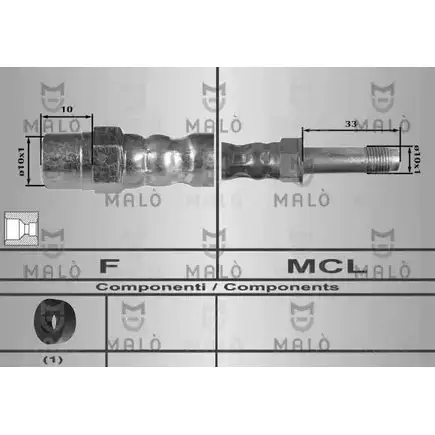 Тормозной шланг MALO 2510292 D 2RGA1 80215 изображение 0