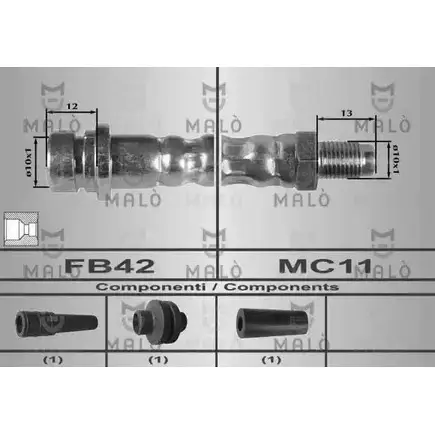 Тормозной шланг MALO J2W WBZC 80216 2510293 изображение 0
