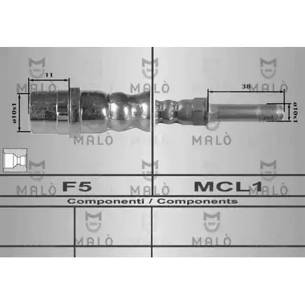 Тормозной шланг MALO SUA S9LL 80235 2510313 изображение 0