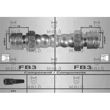 Тормозной шланг MALO 4GAZ GN 2510319 80240 изображение 0