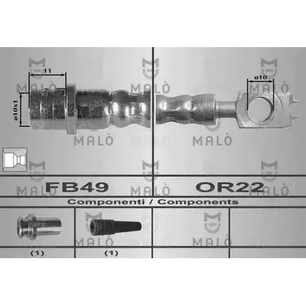 Тормозной шланг MALO 80275 2510357 VVB S7C изображение 0