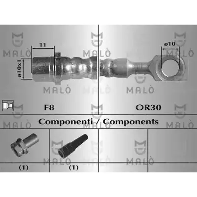 Тормозной шланг MALO 2510359 80277 KELB O7 изображение 0