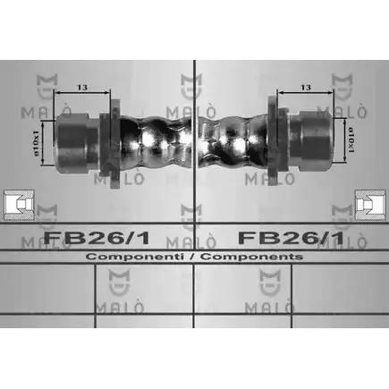 Тормозной шланг MALO H615 6 2510366 80283 изображение 0