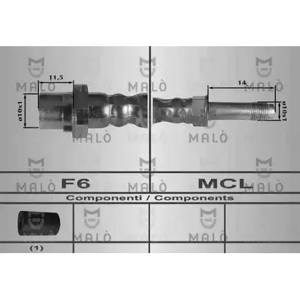 Тормозной шланг MALO 80330 2510416 OTN S3X2 изображение 0