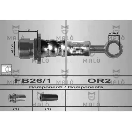 Тормозной шланг MALO 2510425 80339 AF LL1 изображение 0